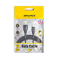 Интерфейсный кабель Awei Type-C CL-115T 2.4A 1m Чёрный (Кабели)