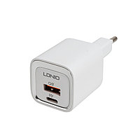 Универсальное зарядное устройство LDNIO A2318M MFI 20W USB-А, USB-C Белый (Зарядные устройства)