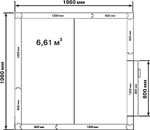 Холодильная камера КХН-6,61 (1960х1960х2200, 80 мм) - фото 3 - id-p109247495