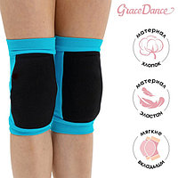 Наколенники для гимнастики и танцев Grace Dance, с уплотнителем, р. XXS, 3-5 лет, цвет бирюза/чёрный
