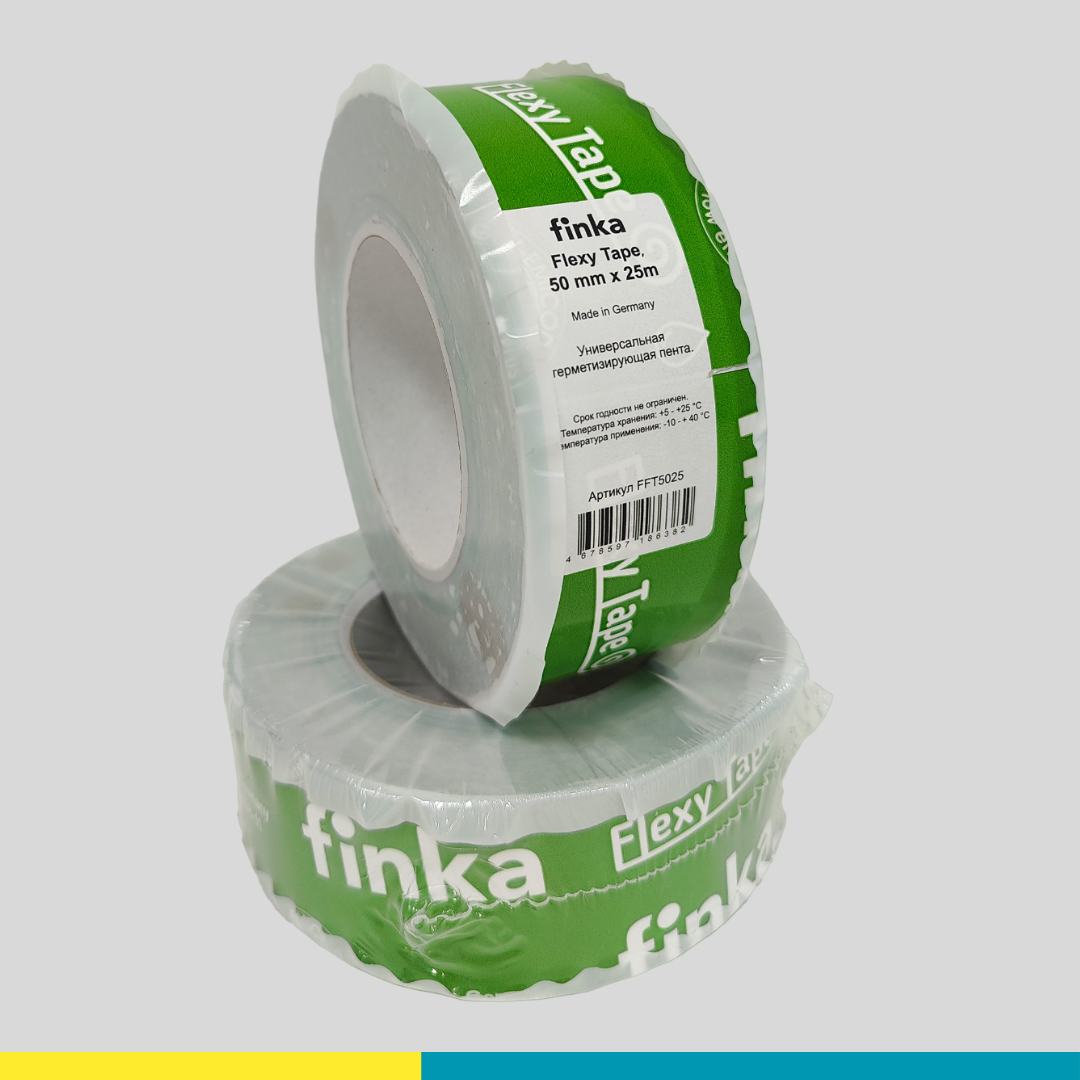 Армированный скотч для кровельных пленок и пароизоляции Finka Flexy Tape, 50 мм х 25 м - фото 1 - id-p109338754