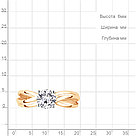 Серебряное кольцо  Фианит Aquamarine 64001.6 позолота, фото 6