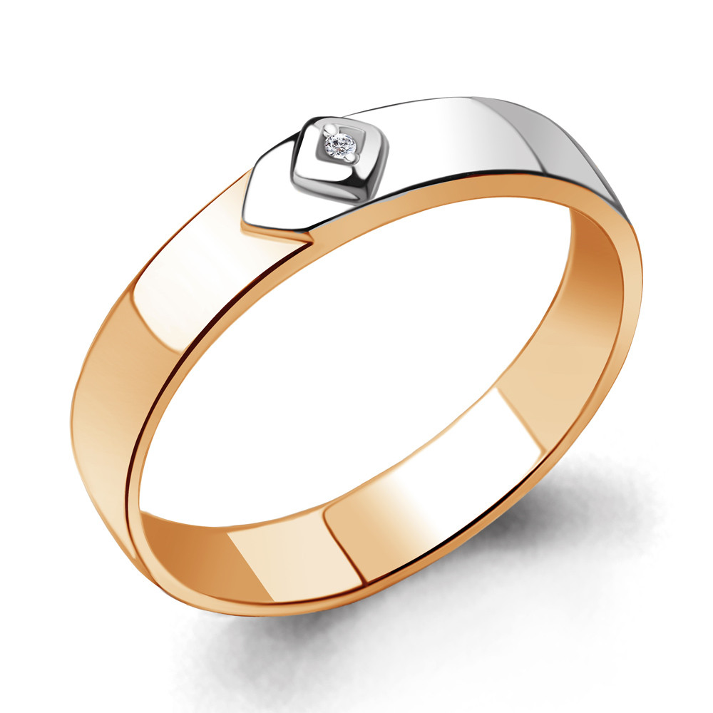 Серебряное кольцо Бриллиант Aquamarine 060107.6 позолота - фото 6 - id-p93864866
