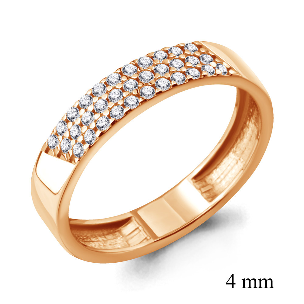 Обручальное кольцо из серебра Фианит Aquamarine 61675А.6 позолота коллекц. Love story - фото 4 - id-p101277503