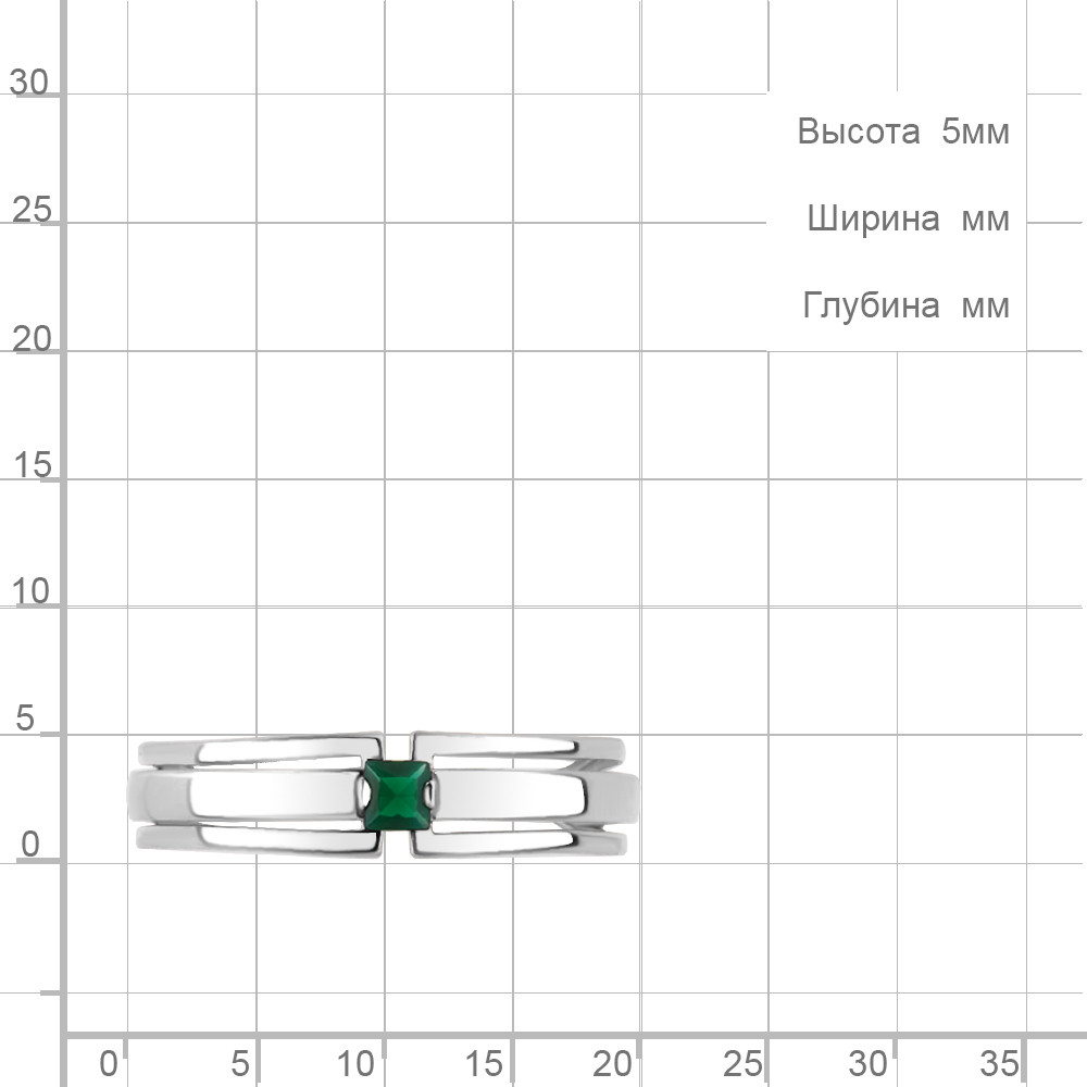 Кольцо серебряное классическое Агат зеленый Aquamarine 6958109.5 покрыто родием - фото 5 - id-p103072444