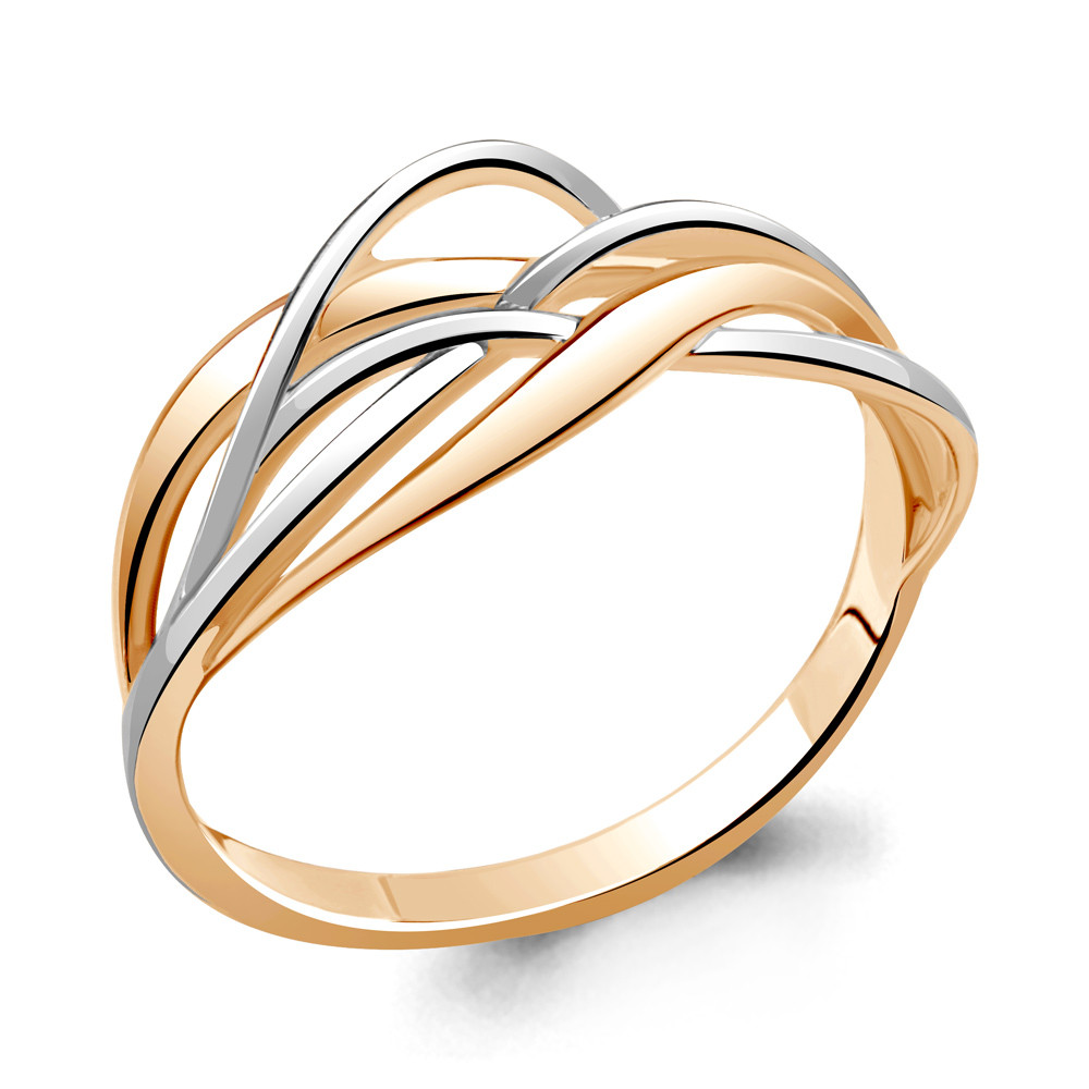 Серебряное кольцо Aquamarine 52795.6 серебро с позолотой