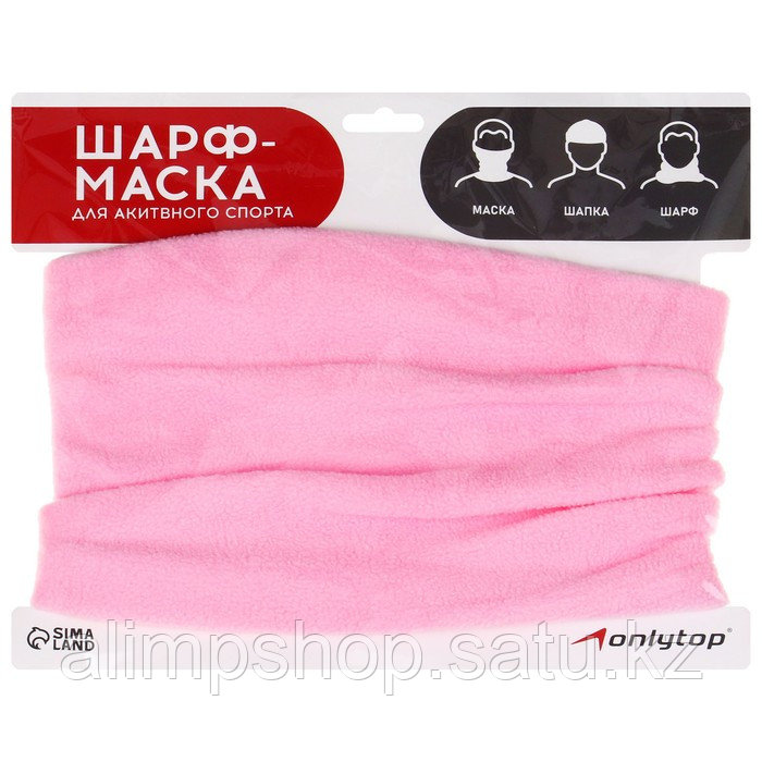 Повязка-труба 2 в 1 ONLYTOP, шарф/шапка, флис, цвет камуфляж 80 шт, Розовый, Розовый - фото 1 - id-p115013233
