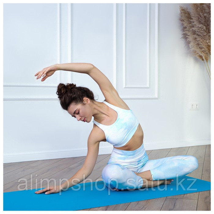 Коврик для йоги Sangh, 173х61х0,3 см, цвет серый Голубой, 3, Голубой - фото 2 - id-p115013301