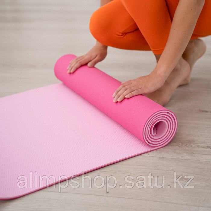 Коврик для йоги Sangh, 183х61х0,6 см, цвета МИКС - фото 3 - id-p115013350