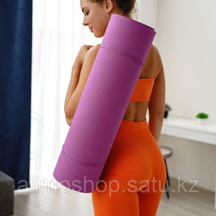 Коврик для йоги Sangh, 183×61×0,8 см, цвет синий Фиолетовый, Фиолетовый - фото 4 - id-p115013358