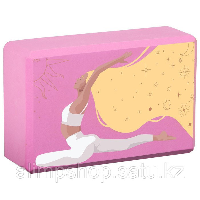 Блок для йоги Sangh Flowers, 23х15х8 см, цвет Микс Розовый, Розовый - фото 6 - id-p115013385