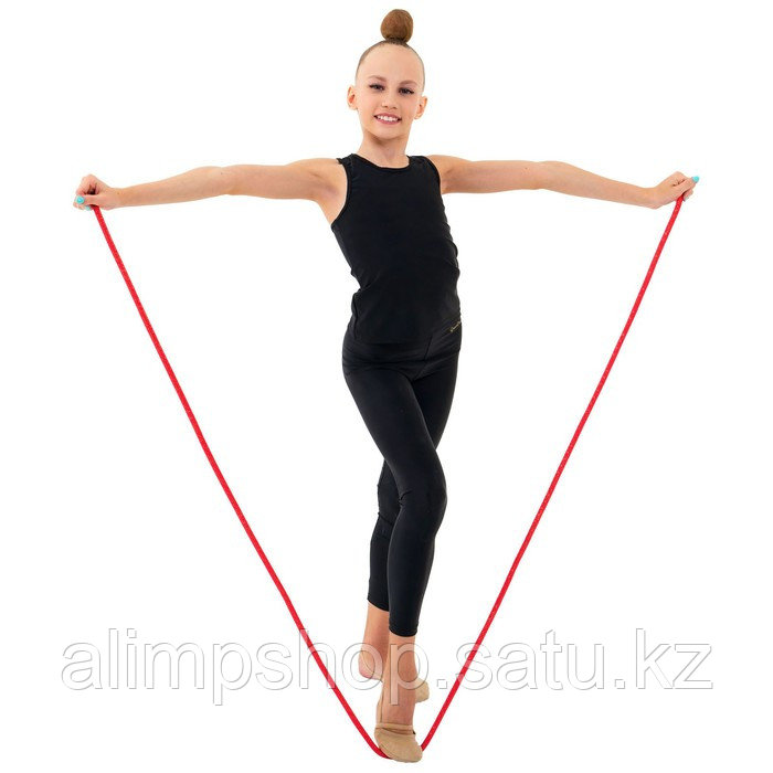 Скакалка гимнастическая Grace Dance, с люрексом, 2,5 м, цвет фиолетовый/золотистый красный золото люрекс, Красный - фото 4 - id-p114740387