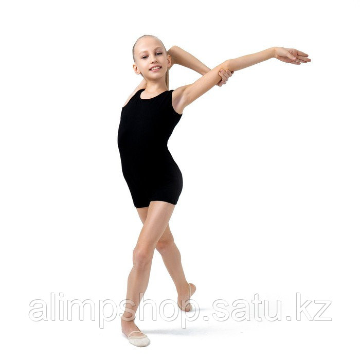 Купальник гимнастический Grace Dance, с шортами, на широких бретелях, р. 28,30,32,34 цвет чёрный - фото 4 - id-p115013660