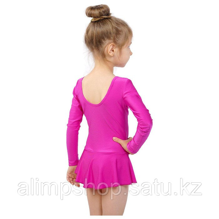 Купальник гимнастический Grace Dance, с юбкой, с длинным рукавом, р. 28,30,32,34 цвет лиловый - фото 3 - id-p115013714
