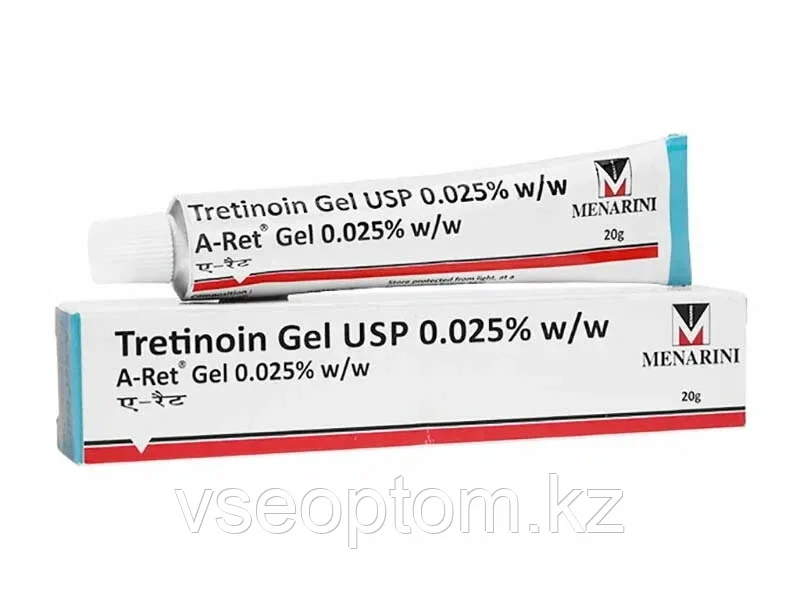 Третиноин 0,025% ( Tretinoin gel Menarini ) гель от пигментации, акне, морщин и прыщей 20 гр - фото 1 - id-p115013848