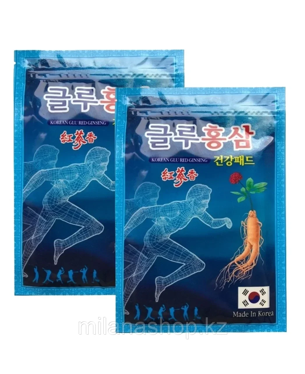 Корейский пластырь с красным женьшенем и глюкозамином Обезбаливающий (20 шт, Южная Корея) - фото 1 - id-p115014026