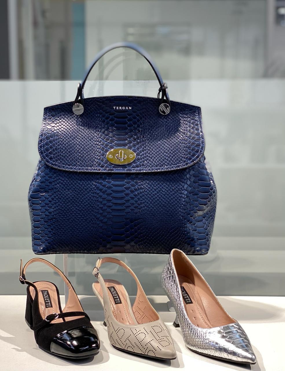 Модная женская сумочка синего цвета "Tergan".