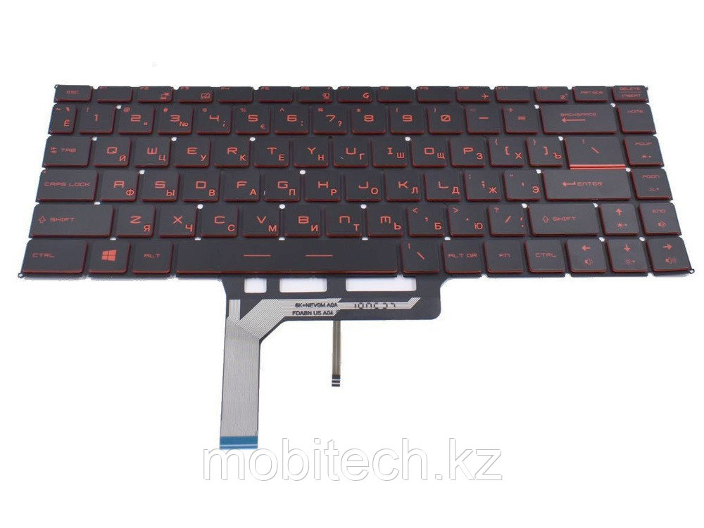 Клавиатуры MSI GF63 P65 GS65 клавиатура c EN/RU раскладкой c подсветкой красная - фото 1 - id-p115015442