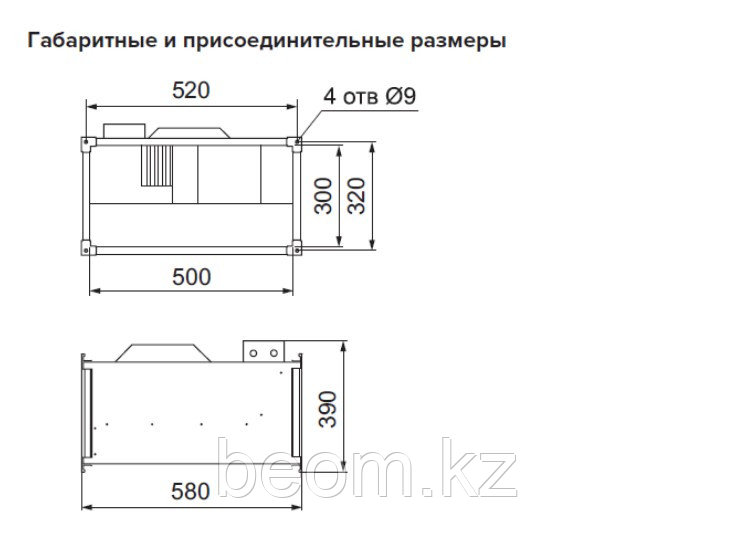 Вентилятор канальный ВКП 50-30-4D, 380В с эл.дв 0.87кВт x 1400 об/мин | 2450м3/час - фото 5 - id-p115015702