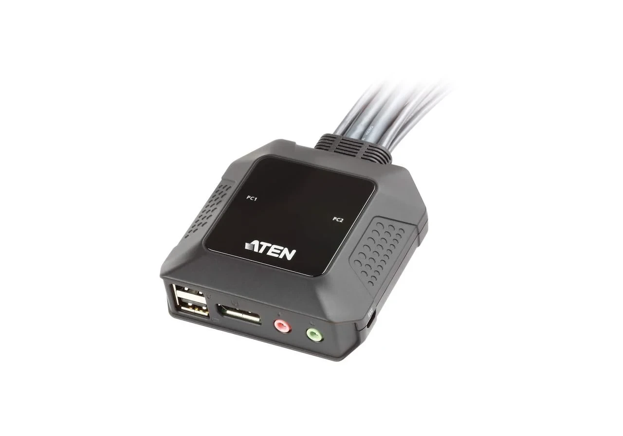 2-портовый USB, DisplayPort, кабельный KVM-переключатель с пультом удаленного переключения порта CS22DP ATEN - фото 2 - id-p115015798