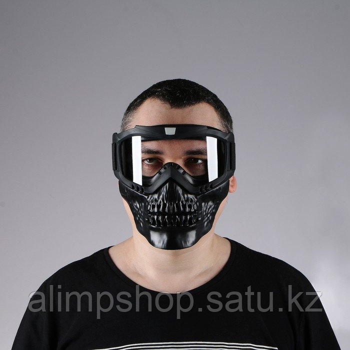 Очки-маска для езды на мототехнике, разборные, визор хамелеон, цвет черный Прозрачный, Прозрачный - фото 8 - id-p115016403