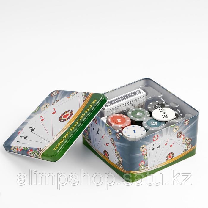 Покер, набор для игры (карты 54 шт, фишки 120 шт.), с номиналом, 15 х 15 см - фото 3 - id-p115016637