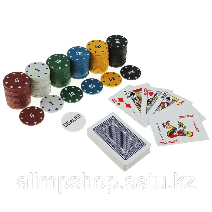 Покер, набор для игры (карты 54 шт, фишки 120 шт.), с номиналом, 15 х 15 см - фото 4 - id-p115016637
