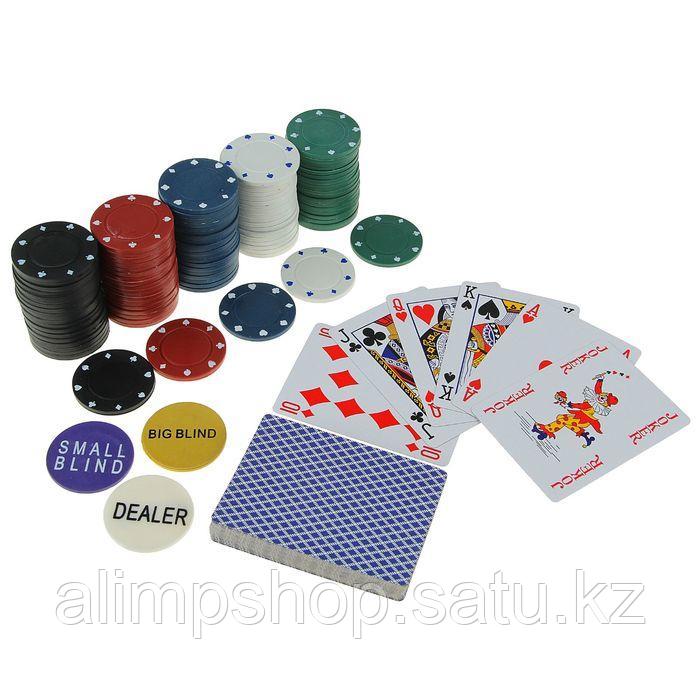 Покер, набор для игры (карты 2 колоды, фишки 200 шт.), без номинала, 60 х 90 см - фото 4 - id-p115016653