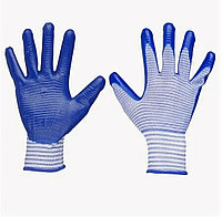 Перчатки рабочие Матроска синие резиновые с обливочной ладонью