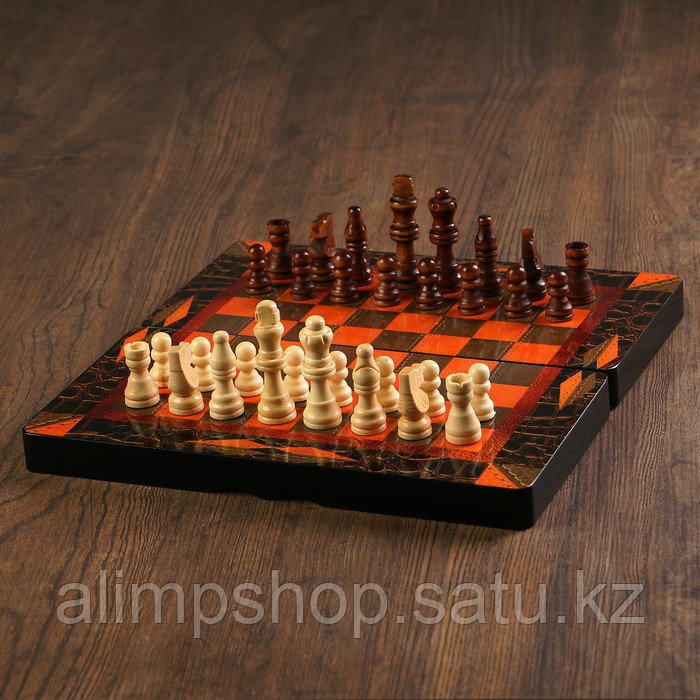 Набор 3 в 1 "Ламиран": шахматы, шашки, нарды, 30 х 30 см - фото 1 - id-p115016839