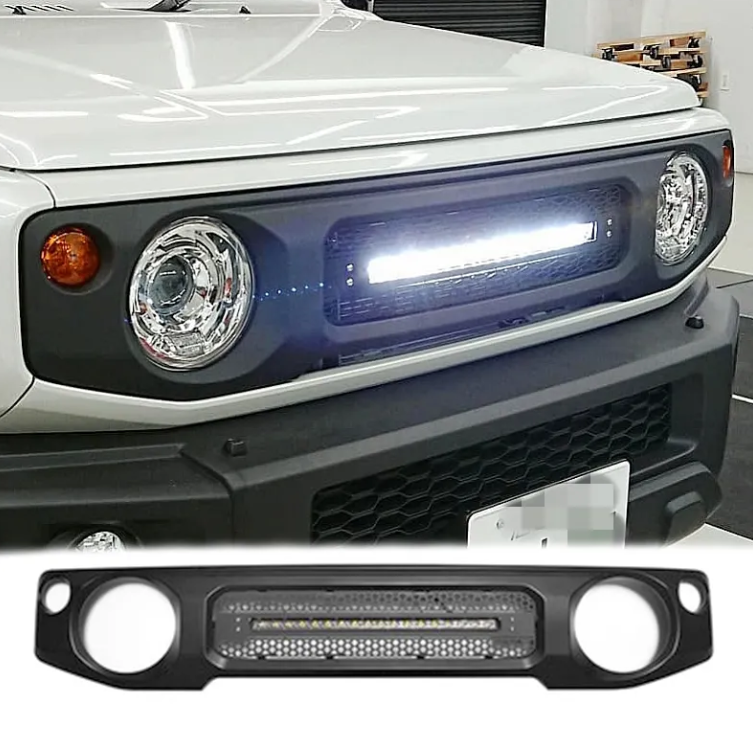 Решетка радиатора с LED огнями для Suzuki Jimny IV (JB64) 2018-2024+