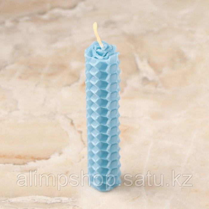 Набор свечей из вощины "Спокойствие и внутренняя гармония", 3 шт, 8х1,7 см, 45 мин, голубой - фото 2 - id-p115024975