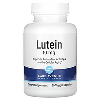 ЛЮТЕИН С ЗЕОКСАНТИНОМ (Lutein), 10 мг, Lake Avenue Nutrition, 60 растительных капсул