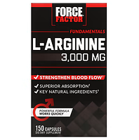 Force Factor, L-аргинин, 3000 мг, 150 капсул (600 мг в 1 капсуле)