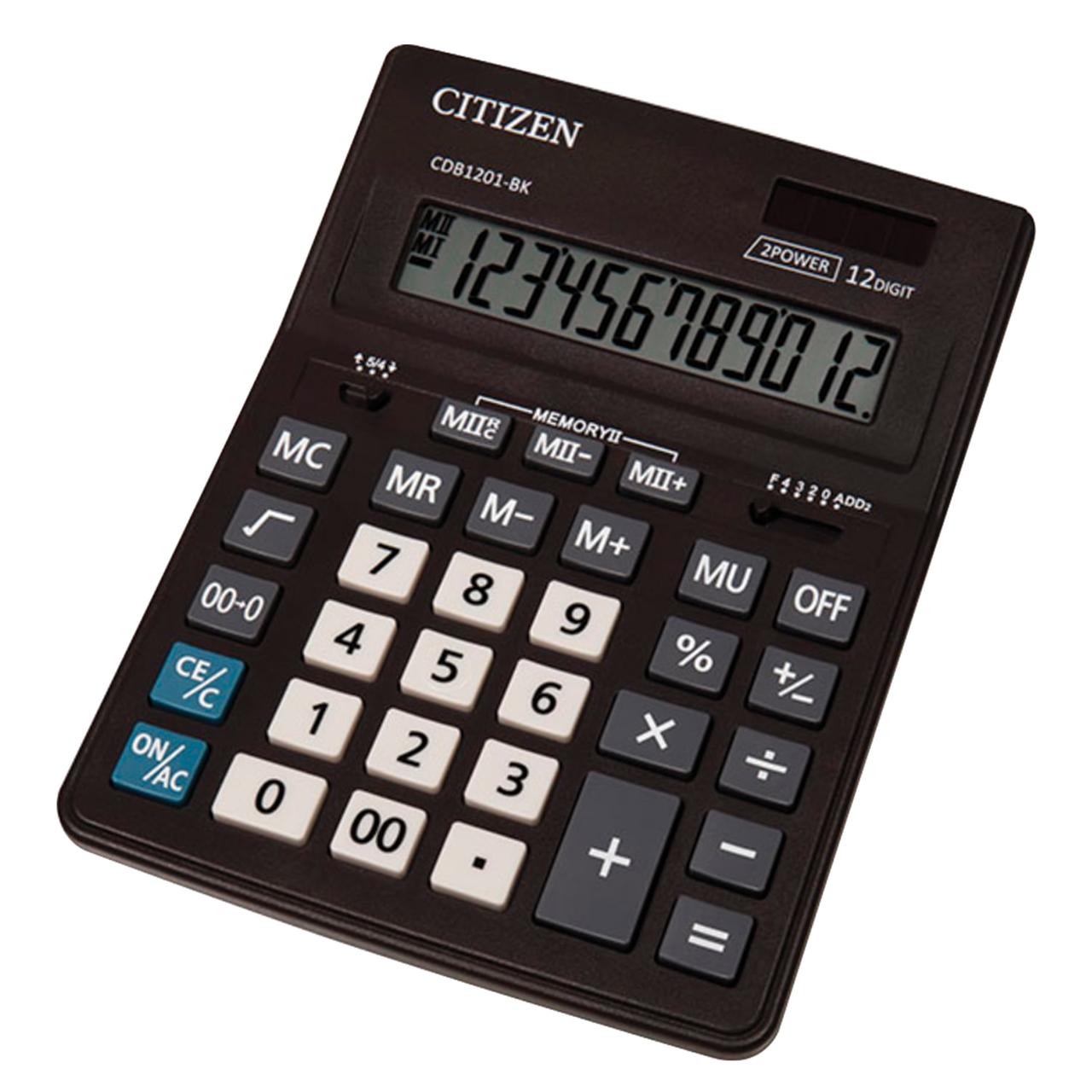 Калькулятор настольный CITIZEN BUSINESS LINE CDB1201BK (205x155 мм), 12 разрядов, двойное питание - фото 3 - id-p104488519