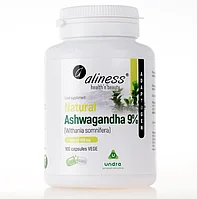 Натуральная Ашваганда, стандартизир. экстракт, 590 мг, (8% или 47,2 мг витанолидов), 100 вег. капсул, ALINESS