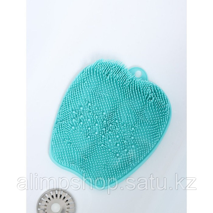 Силиконовый массажный коврик для мытья ног и тела, на присосках, цвет голубой - фото 2 - id-p115046146