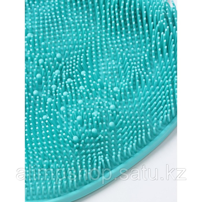 Силиконовый массажный коврик для мытья ног и тела, на присосках, цвет голубой - фото 3 - id-p115046146