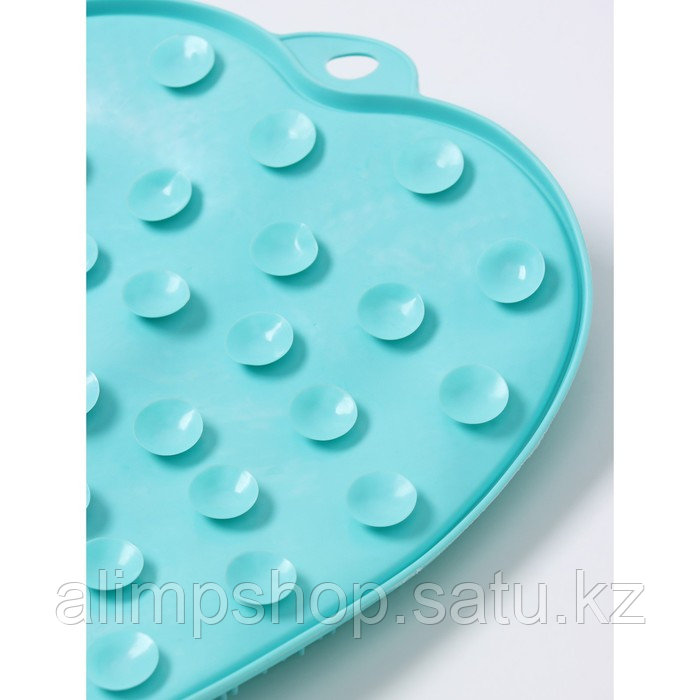 Силиконовый массажный коврик для мытья ног и тела, на присосках, цвет голубой - фото 5 - id-p115046146