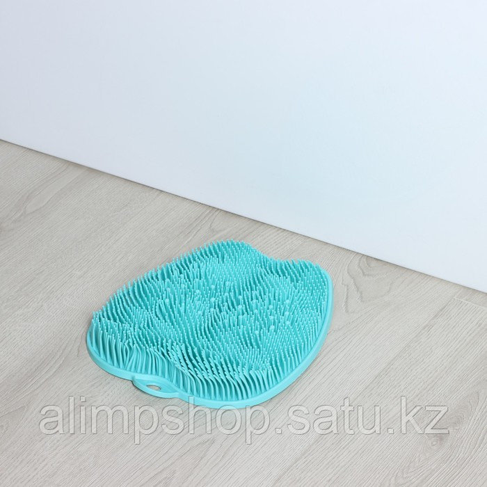 Силиконовый массажный коврик для мытья ног и тела, на присосках, цвет голубой - фото 6 - id-p115046146