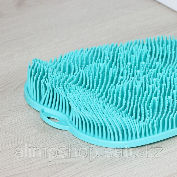 Силиконовый массажный коврик для мытья ног и тела, на присосках, цвет голубой - фото 7 - id-p115046146
