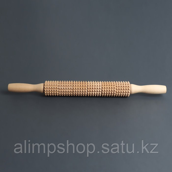 Массажёр «Скалка» для спины, d = 4 × 42 см, деревянный, с шипами - фото 3 - id-p114739020