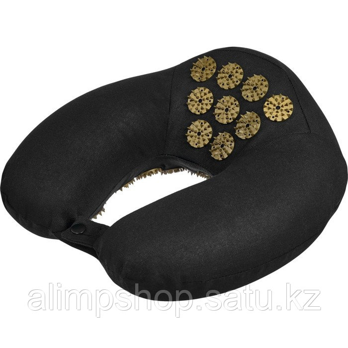 Подушка дорожная акупунктурная Bradex «Нирвана», чёрная, золотые шипы - фото 1 - id-p115046783