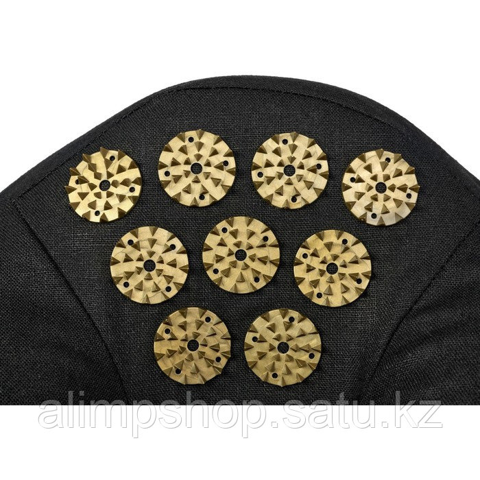 Подушка дорожная акупунктурная Bradex «Нирвана», чёрная, золотые шипы - фото 7 - id-p115046783