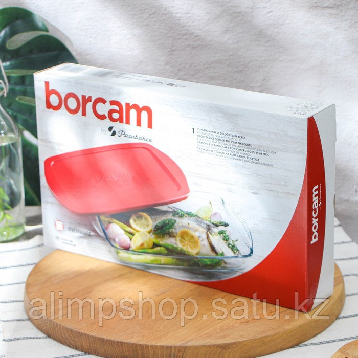 Форма для запекания и выпечки из жаропрочного стекла Borcam, 1,95 л, с крышкой - фото 8 - id-p115053237