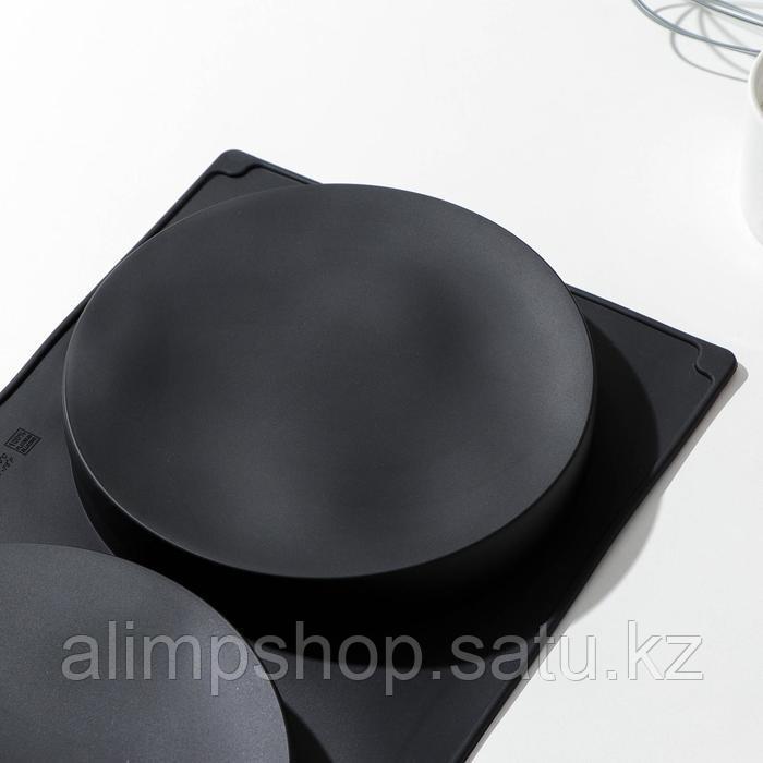 Форма силиконовая для выпечки Доляна «Бискотто», 2 ячейки, 35×19,5×1,7 см, d=16 см, цвет чёрный 39 см × 3 см × 3 см, d=18, РСТ - фото 2 - id-p115053654