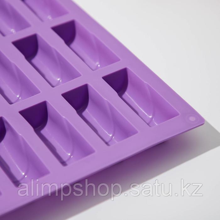 Форма силиконовая для выпечки Доляна «Батончик», 30×17,5 см, 20 ячеек (6,5×2,5×2 см), цвет МИКС - фото 3 - id-p115053657