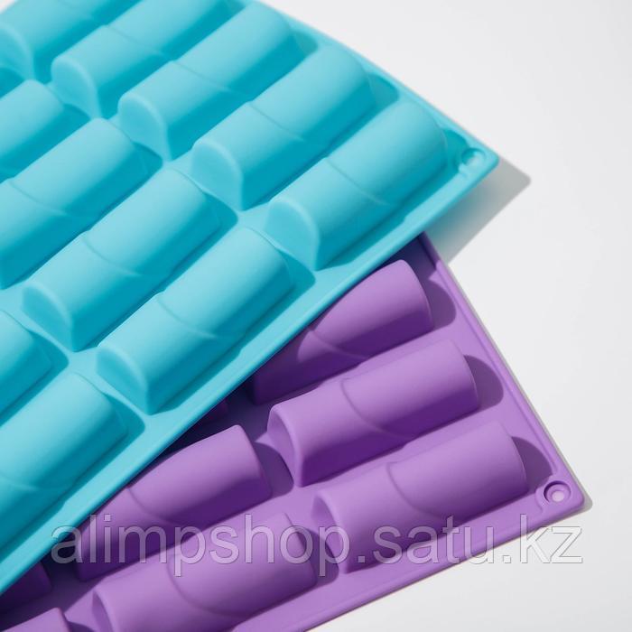 Форма силиконовая для выпечки Доляна «Батончик», 30×17,5 см, 20 ячеек (6,5×2,5×2 см), цвет МИКС - фото 5 - id-p115053657