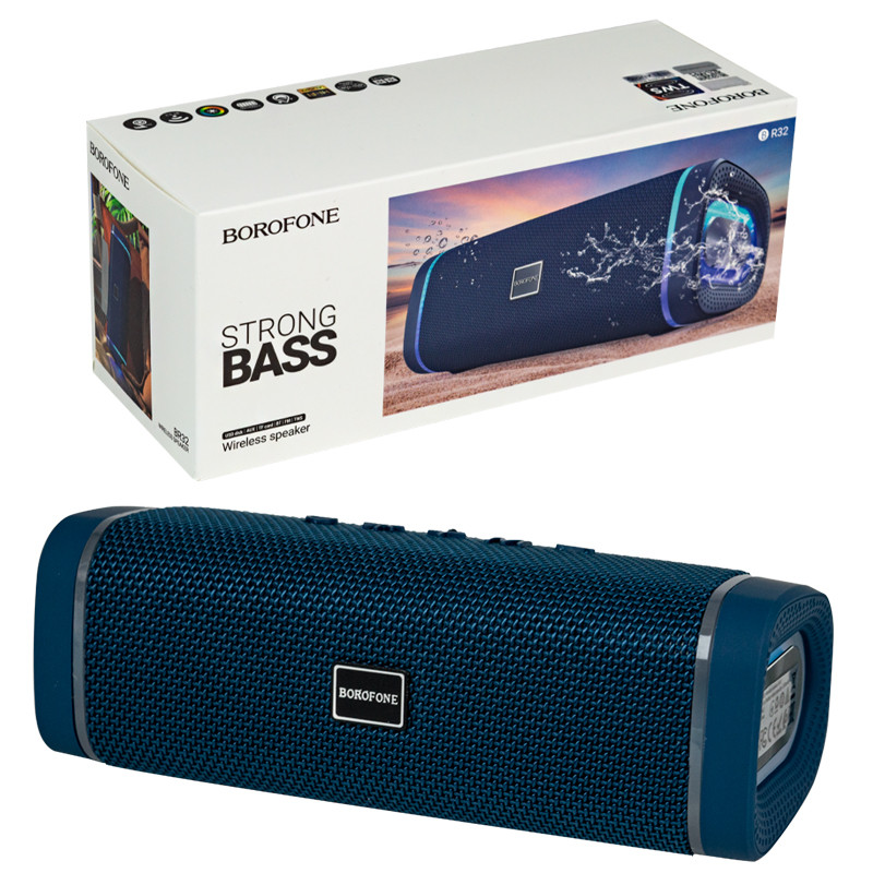 Портативная акустическая система Bluetooth Borofone BR32, Strong Bass, Blue - фото 1 - id-p115053353