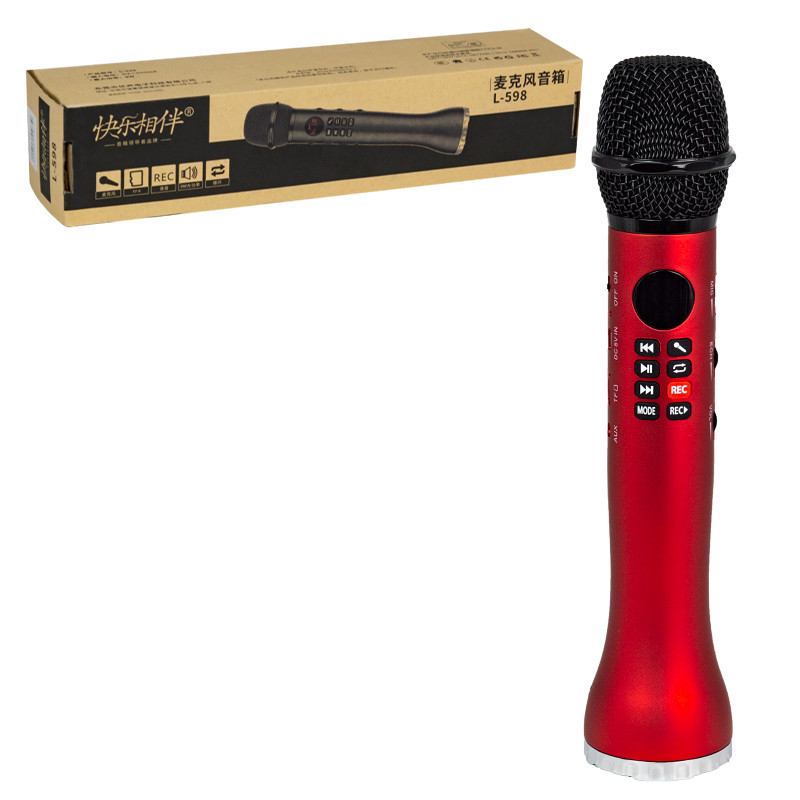 Микрофон караоке Bluetooth L-598, 9W, Red